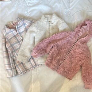 Spring light Jackets - 2 Sherpa Pink and white one plaid formal